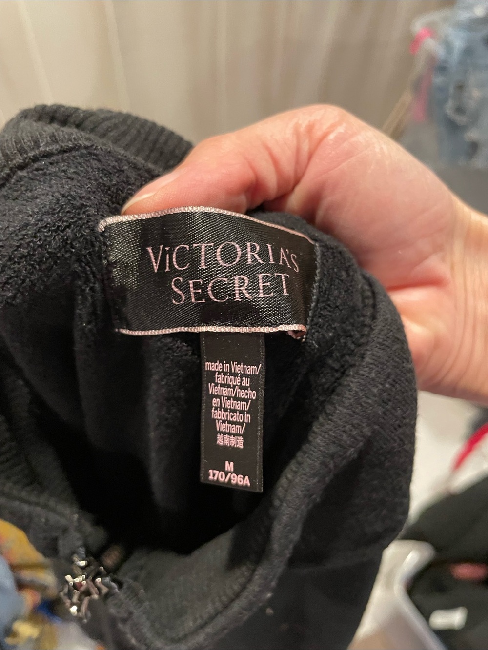 Cute victoria’s secret soft crop 1/2 zip sweatshirt washed black gym athleisure - Picture 2 of 6